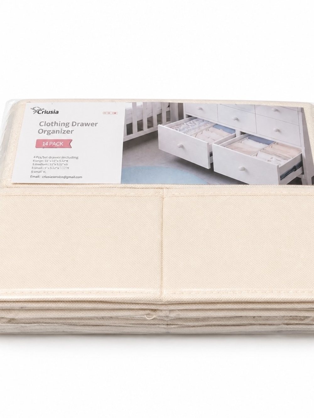 Beige Clothing Drawer Organizer - 14 Pack